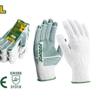 Gants en Polyester tricoté rugueux à picots 1 face MC 250 mm blanc vert
