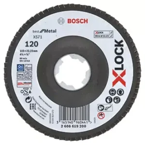 Disque à poncer à lamelles convexe métaux et Inox 115 mm P 120