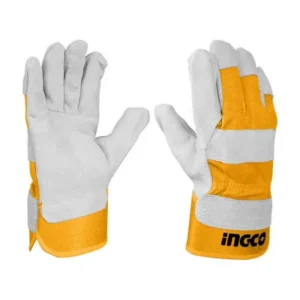 Gants en cuir croûte et toile pour docker MC 250 mm gris jaune