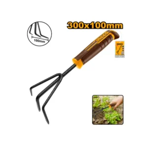 Râteau de jardinier Mini 3 dents large 100 mm manche plast 300 mm