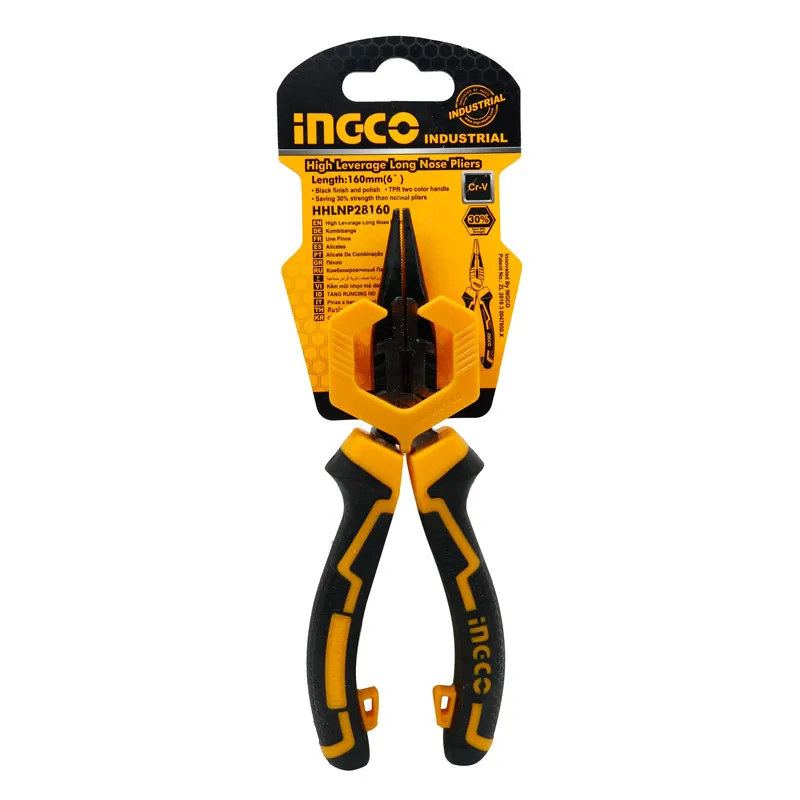 Pince à becs demi ronds droits de 160 mm