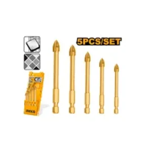 Foret à verre HM-TCT queue Cyl en 5 pcs cof de 4-5-6-8-10 mm