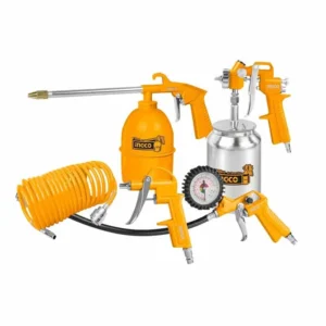 Pistolet de peinture à air comp godet bas+4 accessoires à air comp