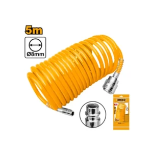 Tuyau air comprimé Rilsan spiralé 20 bars prise rapide 6x 8 mm 05 m