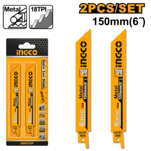 Lame de scie sabre pour acier 2 pcs L 150 mm ép 1