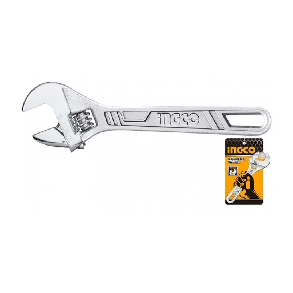 Clé à molette manche nu chromée longueur 06"