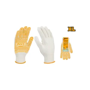 Gants en Polyester tricoté rugueux à picots 1 face MC 250 mm beige jaune