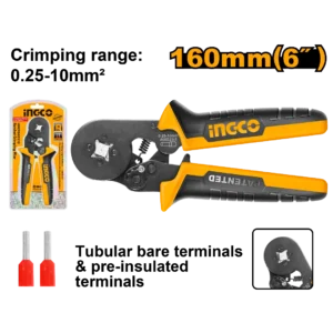 Pince à sertir les cosses DIN bras courts à cliquet de 10>0,25 mm²