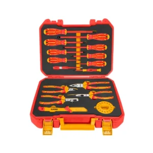 Outils à main divers d&rsquo;électricien isolés à 1000 v de 16 pcs cof plast