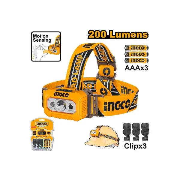 Torche d'éclairage frontale à piles 3 R 6 de 1,5 v 03 Led