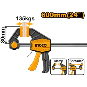 Serre joint à poignée pistolet à gâchette haut 80 mm serrage 600 mm