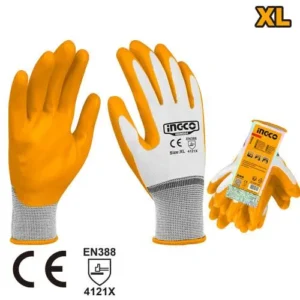 Gants en Latex mince support tricoté MC 250 mm jaune