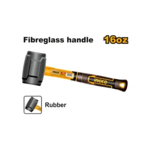 Maillet forme tonneau en caoutchouc manche fibre 16 Oz de 65 mm