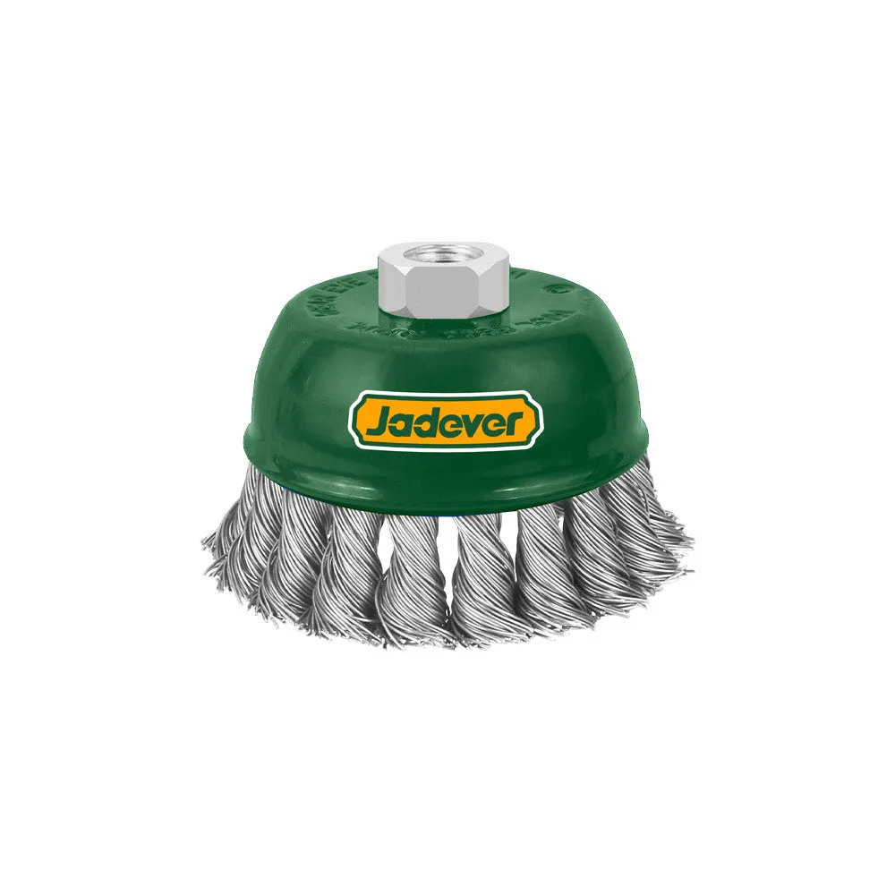 Brosse boisseau conique mèche torsadée taraudée M14 de 100 mm